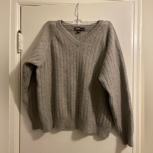 Cullen 100% Cashmere Light Gray V Neck Sweater Size Extra Large